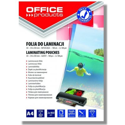 Laminovací fólie Office A4 100 mic, 100 ks lesklá – Zboží Živě