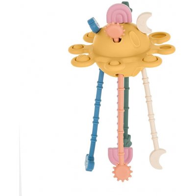 PETITE&MARS Hračka silikonová senzorická Crazy planet Intense Ochre – Zboží Dáma