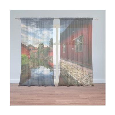 Sablio Záclony Červený dům: 2ks 150x250cm – Hledejceny.cz