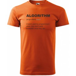 Sablio tričko s potiskem Algorithm oranžové