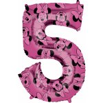 amscan Minnie Mouse balónek číslo 5 růžový 66 cm – Zboží Dáma