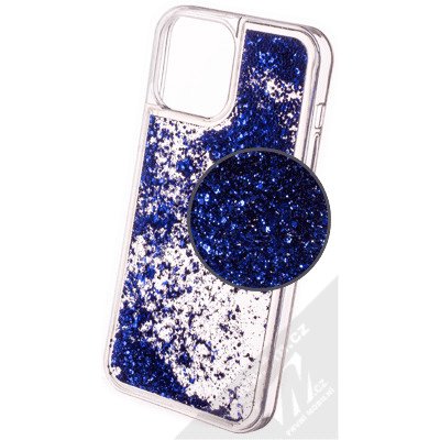 Pouzdro 1Mcz Liquid Hexagon Sparkle ochranné s přesýpacím efektem třpytek Apple iPhone 13 Pro Max modré – Zbozi.Blesk.cz