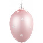Růžové závěsné skleněné vajíčko s puntíky Egg Dots - Ø 8*12 cm – Hledejceny.cz