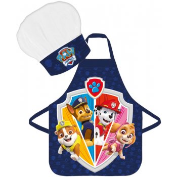 BrandMac Modrá zástěra s kuchařskou čepicí Tlapková patrola