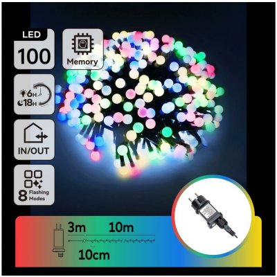 Aigostar LED RGBY Venkovní dekorační řetěz 100xLED/3,6W/230V/8 funkcí 10m IP44 B103031OI – Hledejceny.cz