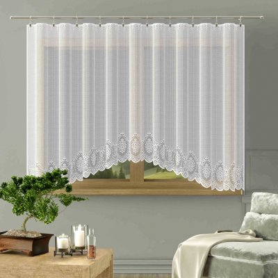 Forbyt žakarová kusová záclona MIA jednobarevná bílá, výška 170 cm x šířka 350 cm (na okno) – Sleviste.cz
