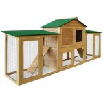 Goleto Dřevěná králíkárna s výběhem 204 x 45 x 84 cm – Zboží Dáma