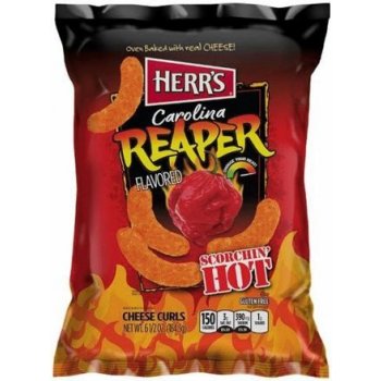 Herr's kukuřičné chipsy s příchutí sýru a papriček Carolina Reaper 184,3 g