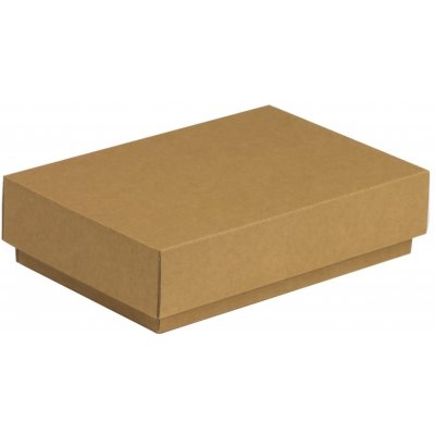 Dárková krabička s víkem 200x125x50/40 mm, hnědá - kraftová – Zboží Mobilmania