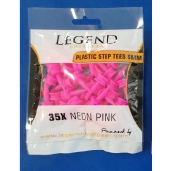 Legend Plastic Golf Step Tees 6mm 35ks růžová