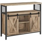 VASAGLE Skříňka s posuvnými dvířky 100 x 80 x 33 cm hnědá – Zboží Mobilmania