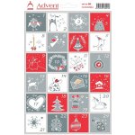 Arch samolepky adventní kalendář červenošedé – Zboží Mobilmania