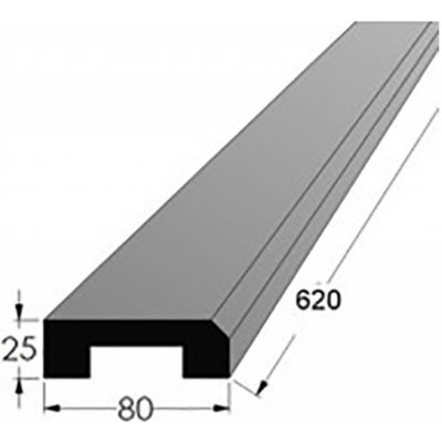 Dveřní práh s drážkou - O BK 600x80 x 25 | Zboží Auto