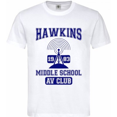 Tričko Stranger Things Hawkins AV Club Bílá – Zboží Dáma