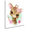 Obraz Impresi Obraz Žirafa s květy - 20 x 20 cm