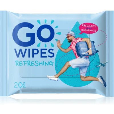 GoWipes Osvěžující vlhčené ubrousky s antibakteriálním účinkem a D-panthenolem 20 ks – Sleviste.cz