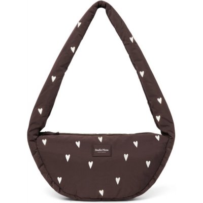 Studio Noos Kabelka Cross Body Mini Puffy Brown Hearts – Zboží Dáma