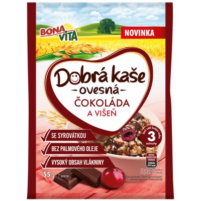 Bonavita Dobrá kaše ovesná čokoláda a višeň 55 g – Zboží Dáma