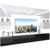 Obývací stěna Belini Premium Full Version bílý lesk černý lesk+ LED osvětlení Nexum 36