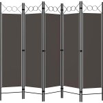 Greatstore 5dílný skládací paraván antracitový 200 x 180 cm – Zboží Dáma