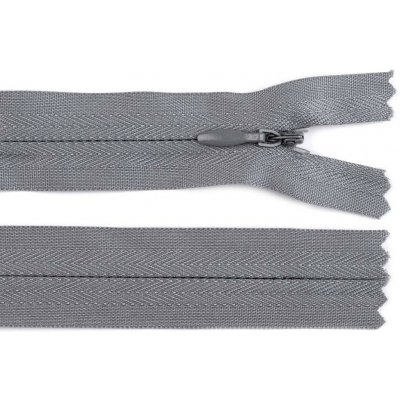 Spirálový zip skrytý šíře 3 mm, délka 35 cm - šedý – Hledejceny.cz