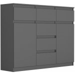 Framire Komoda do předsíně s šuplíky, skříňkami a policemi antracit 120 x 40 x 98 cm (S62D) – Hledejceny.cz