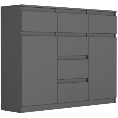 Framire Komoda do předsíně s šuplíky, skříňkami a policemi antracit 120 x 40 x 98 cm (S62D) – Hledejceny.cz