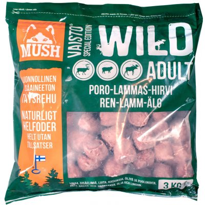Mush Vaisto Adult Wild sobí losí a jehněčí mražené BARF 3 kg – Sleviste.cz