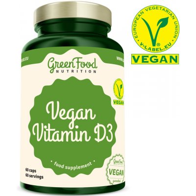 GreenFood Nutrition Vitamin D3 vegan caps 60 kapslí – Zboží Mobilmania