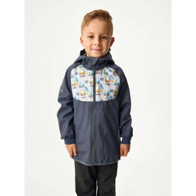 Unuo dětská softshellová bunda bez zateplení Basic tm. šedá Bagry – Zboží Dáma