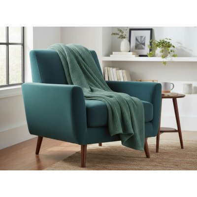 Mybesthome přehoz na křeslo bavlna s akrylem AMBRA tmavě tyrkysová 70 x 160 cm – Sleviste.cz