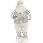 Clayre & Eef Bílo-stříbrná dekorace figurka Santa Claus - 8*6*16 cm – Hledejceny.cz