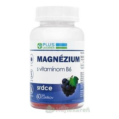 Plus Lekáreň Magnézium + vitamín B6 příchuť hrozno 60 želé bonbonů – Hledejceny.cz