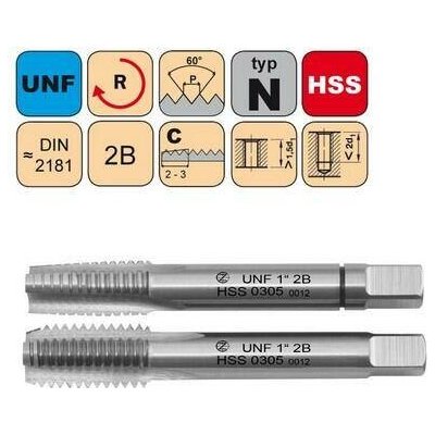 NÁSTROJE CZ Závitník sadový UNF 1"-12 I+III SADA 2B HSS DIN 2181 - 0305 - CZZ0305-UNF-1"-12-SD-2B – Hledejceny.cz