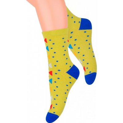 Steven klasické ponožky vzor 014/128 žlutá tmavá