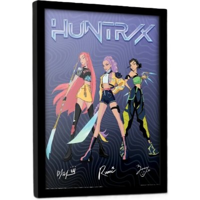 Obraz na zeď - K-Pop Demon Hunters - Huntrix Signatures, 34.3 x 44.5 cm – Sleviste.cz