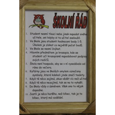 Rámeček Školní řád – Zbozi.Blesk.cz