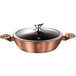 Berlingerhaus Pekáč kulatý s mramorovým povrchem a poklicí 28 cm Rosegold Metallic Line BH-1519 – Zboží Mobilmania