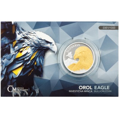 Česká mincovna Stříbrná 1oz mince Orel 2025 selekt. pokov Au proof číslovaný 1 oz – Hledejceny.cz