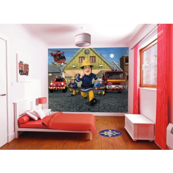 Walltastic 41967 3D dětská papírová fototapeta Požárník Sam, rozměry 305 x 244 cm