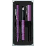 Faber Castell 201534 Grip dárková sada plnícího a kuličkového pera fialová 3 ks – Zboží Mobilmania