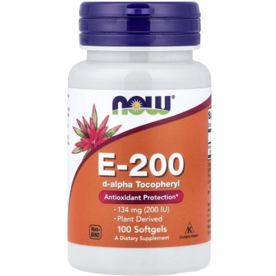 Now Foods Vitamin E-200 D-Alpha Tocopheryl 100 kapslí – Hledejceny.cz