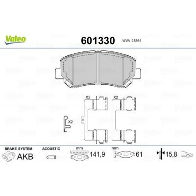 Sada brzdových destiček, kotoučová brzda VALEO 601330 – Zboží Mobilmania
