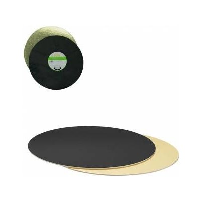 Podložka pod dort 1ks oboustranná černo zlatá 24cm 3mm Decora – Zboží Mobilmania