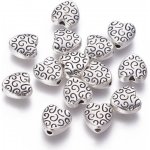 Srdce s ornamenty - starostříbrné - 9 x 9 x 4 mm - 1 ks – Sleviste.cz