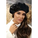 Krumlovanka Černý vlněný baret s černým květem W-0589/018 – Hledejceny.cz