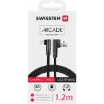 Pouzdro SWISSTEN Arcade Textile kabel USB / Lightning 1,2 M černé – Sleviste.cz