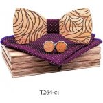 Mahoosive s kapesníčkem a manžetovými knoflíčky T264 dřevěný – Zboží Dáma