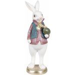 Dekorace bílý králík v košili a s vajíčkem 11*10*26 cm – Hledejceny.cz
