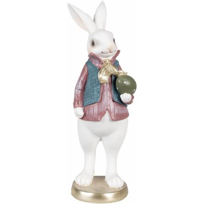 Dekorace bílý králík v košili a s vajíčkem 11*10*26 cm – Hledejceny.cz